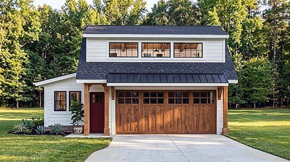 Country, Craftsman, New American, Traditional Garage-Living Plan 102520, 2 Car Garage Elevation