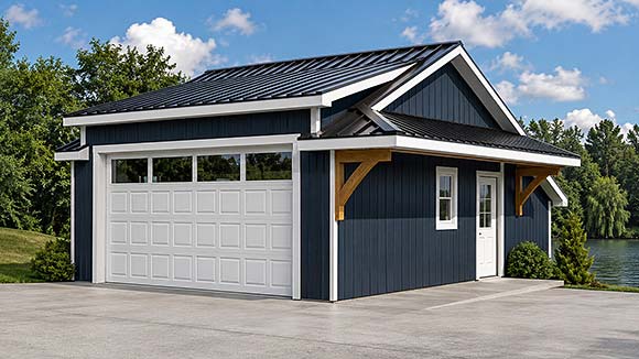 Cottage, Country, Craftsman, New American 2 Car Garage Plan 102528 Elevation