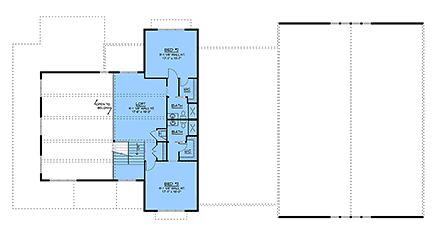 Contemporary, Country, Craftsman, New American, Traditional House Plan 102530 with 3 Beds, 4 Baths, 6 Car Garage Second Level Plan