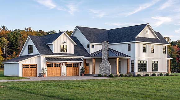 Coastal, Contemporary, Country, Craftsman, Farmhouse, New American House Plan 102532 with 3 Beds, 5 Baths, 3 Car Garage Elevation