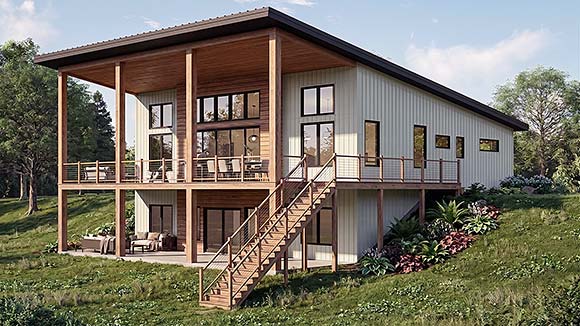 Coastal, Contemporary, Modern, New American House Plan 102533 with 2 Beds, 3 Baths Elevation