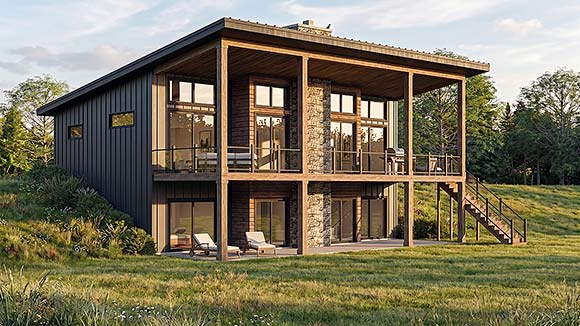Coastal, Country, Craftsman, Modern House Plan 102534 with 2 Beds, 3 Baths Elevation