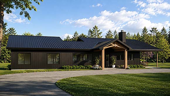 Contemporary, Modern, New American, Ranch House Plan 102542 with 3 Beds, 2 Baths Elevation