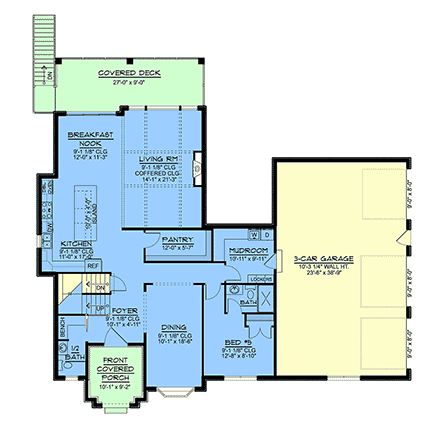 Country, Craftsman, New American House Plan 102545 with 7 Beds, 5 Baths, 3 Car Garage First Level Plan