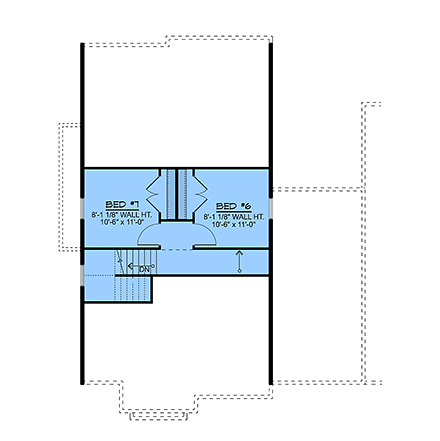 Country, Craftsman, New American House Plan 102545 with 7 Beds, 5 Baths, 3 Car Garage Third Level Plan