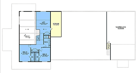 Barndominium, Country, Craftsman, Farmhouse House Plan 102546 with 5 Beds, 6 Baths, 3 Car Garage Second Level Plan