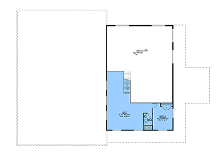 Barndominium, Contemporary, Country, Craftsman, New American House Plan 102550 with 1 Beds, 3 Baths, 3 Car Garage Second Level Plan
