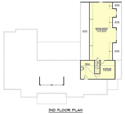 Contemporary, Country, Craftsman, Farmhouse, New American House Plan 102551 with 3 Beds, 3 Baths, 3 Car Garage Second Level Plan