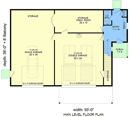 Contemporary, Modern Garage-Living Plan 102603 with 3 Beds, 3 Baths, 3 Car Garage First Level Plan