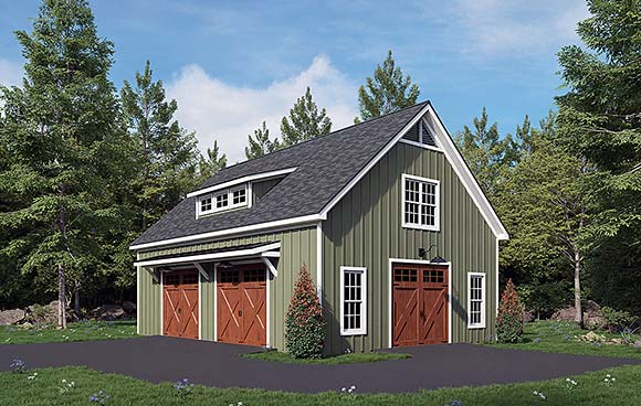 Country, Farmhouse 2 Car Garage Plan 102608 Elevation
