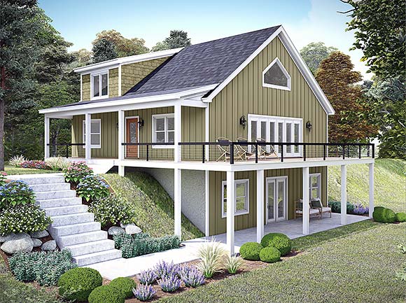 French Country, Prairie, Traditional House Plan 102615 with 3 Beds, 3 Baths Elevation
