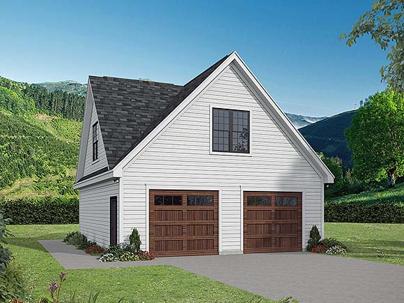 Country, New American, Traditional Garage-Living Plan 102617, 2 Car Garage Elevation