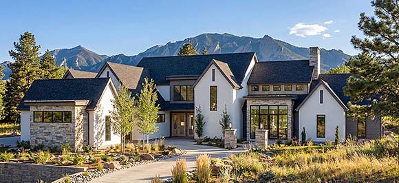 Contemporary, Cottage, Country, European, Modern House Plan 102802 with 5 Beds, 5 Baths, 5 Car Garage Elevation