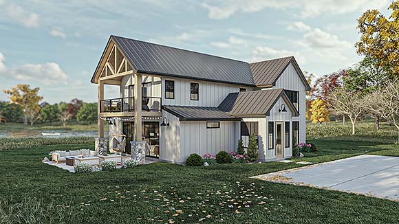 Barndominium, Contemporary, Country, Farmhouse, New American House Plan 102804 with 2 Beds, 2 Baths Elevation