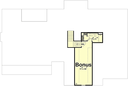 Contemporary, Farmhouse, New American House Plan 102809 with 3 Beds, 2 Baths, 3 Car Garage Second Level Plan