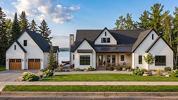 Farmhouse, Traditional House Plan 102828 with 4 Beds, 4 Baths, 4 Car Garage Elevation