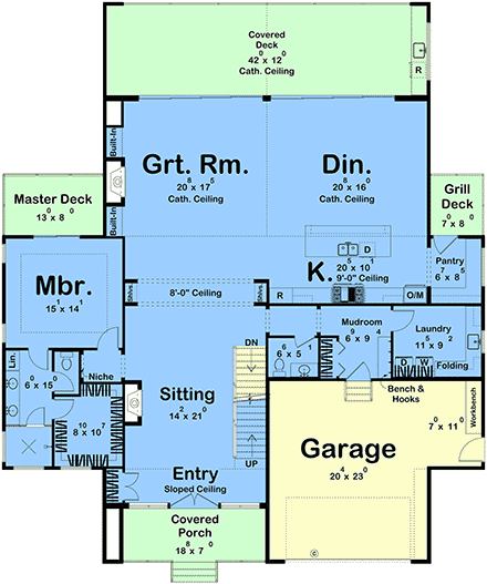 Contemporary, Modern House Plan 102829 with 3 Beds, 4 Baths, 2 Car Garage First Level Plan