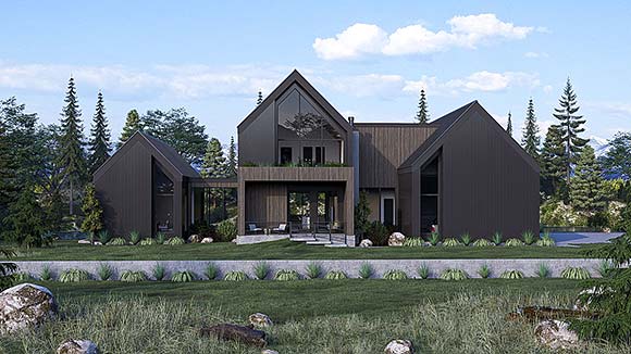 Contemporary House Plan 102832 with 3 Beds, 4 Baths, 4 Car Garage Elevation