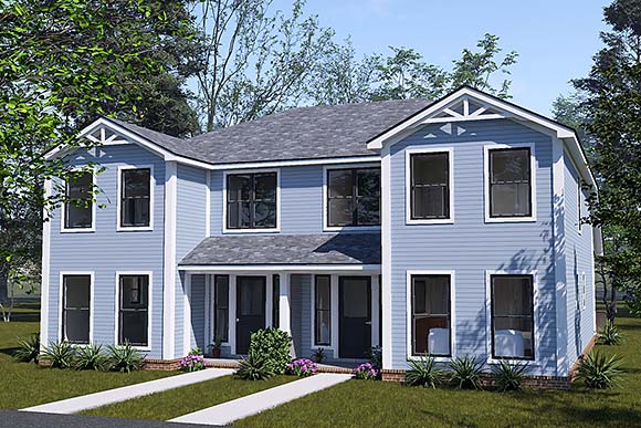 Traditional Multi-Family Plan 102902 with 6 Beds, 6 Baths Elevation