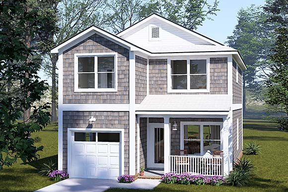 Cottage, Country, Craftsman, Traditional House Plan 102906 with 3 Beds, 3 Baths, 1 Car Garage Elevation