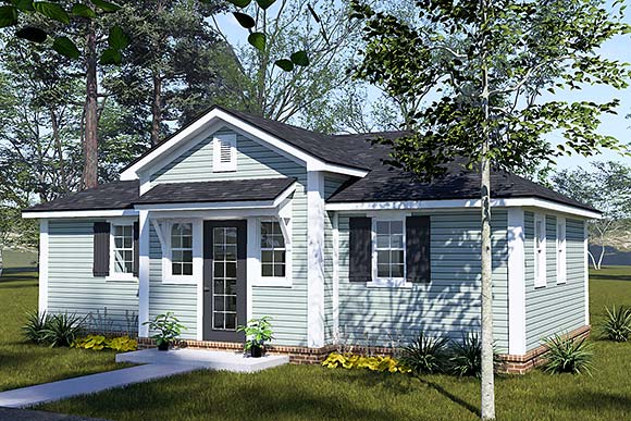 Cottage, Ranch House Plan 102915 with 2 Beds, 2 Baths Elevation