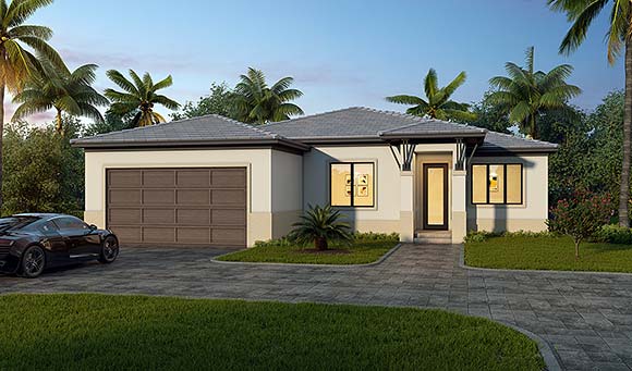 Traditional House Plan 103006 with 3 Beds, 2 Baths, 2 Car Garage Elevation