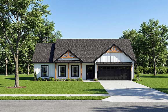 Contemporary, Craftsman, Farmhouse, New American House Plan 103100 with 3 Beds, 2 Baths, 2 Car Garage Elevation