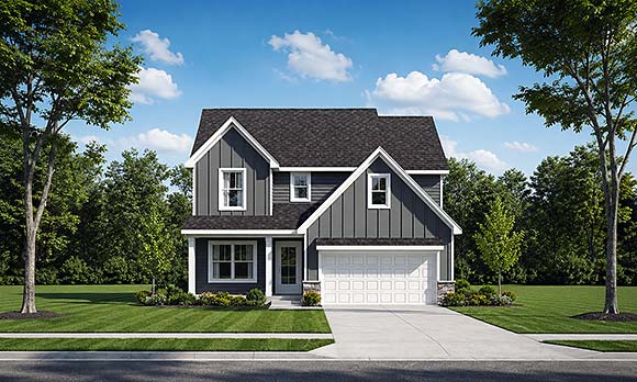Contemporary, Farmhouse, Traditional House Plan 103101 with 4 Beds, 4 Baths, 2 Car Garage Elevation