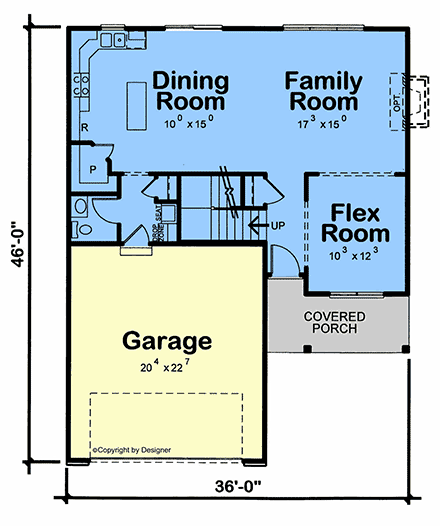 Contemporary, Country, Farmhouse House Plan 103102 with 3 Beds, 3 Baths, 2 Car Garage First Level Plan