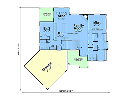 Cottage, Craftsman, Traditional House Plan 103103 with 3 Beds, 3 Baths, 2 Car Garage First Level Plan