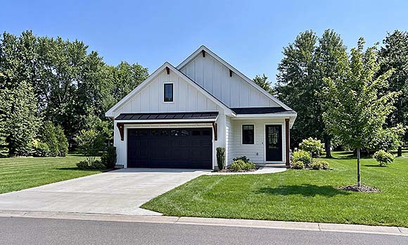Cottage, Country, Craftsman, Farmhouse, Traditional House Plan 103104 with 3 Beds, 2 Baths, 2 Car Garage Elevation