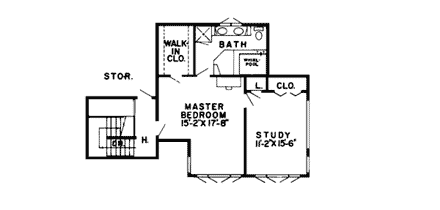 Contemporary, European, Retro, Tudor House Plan 10334 with 4 Beds, 4 Baths, 2 Car Garage Second Level Plan