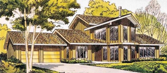 Contemporary, Retro House Plan 10394 with 3 Beds, 2 Baths, 2 Car Garage Elevation