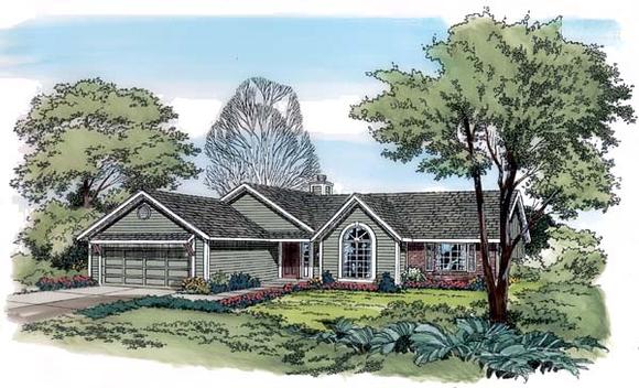 One-Story, Ranch, Traditional House Plan 10503 with 3 Beds, 2 Baths, 2 Car Garage Elevation