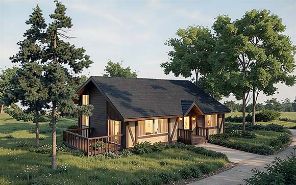 Cabin, Retro, Saltbox, Southern House Plan 10519 with 3 Beds, 3 Baths Elevation