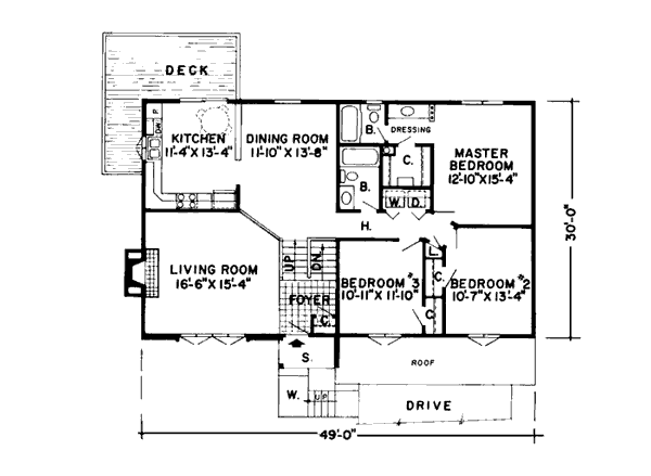 Contemporary, Retro House Plan 10524 with 4 Beds, 3 Baths, 2 Car Garage Level One