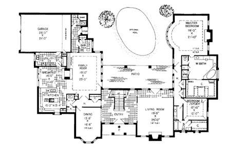 European, Traditional House Plan 10615 with 5 Beds, 5 Baths, 2 Car Garage First Level Plan