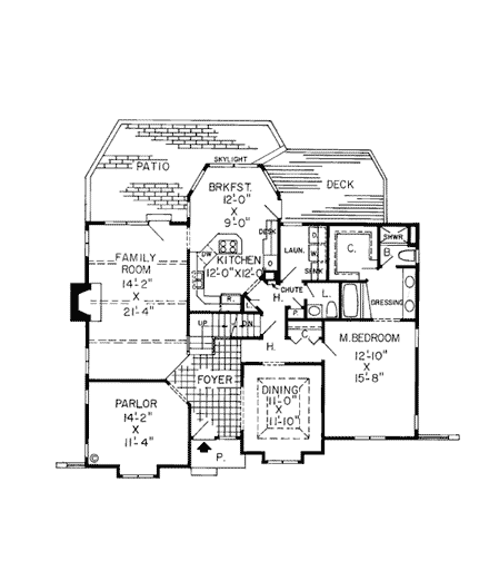 Retro, Traditional House Plan 10644 with 4 Beds, 4 Baths, 2 Car Garage First Level Plan