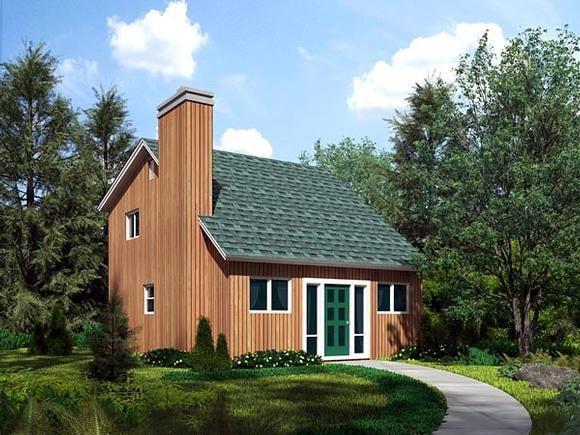 Cabin, Contemporary House Plan 10751 with 2 Beds, 2 Baths Elevation