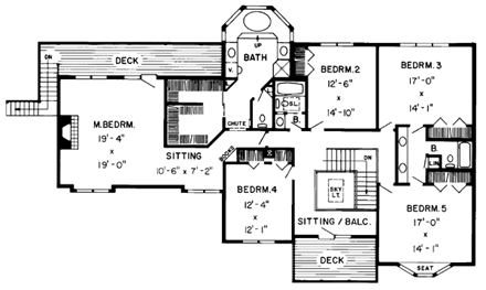 Country, Farmhouse House Plan 10768 with 5 Beds, 4 Baths, 3 Car Garage Second Level Plan