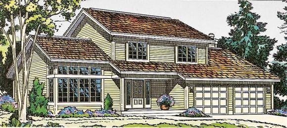 Retro, Traditional House Plan 10787 with 3 Beds, 3 Baths, 2 Car Garage Elevation