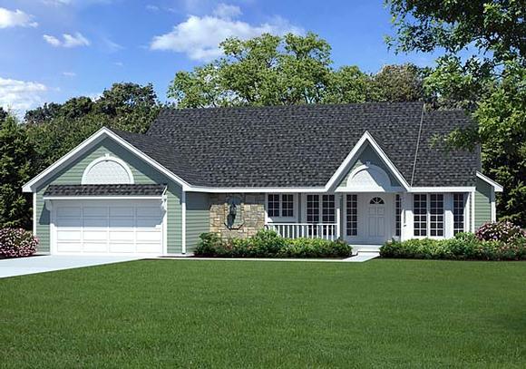 Country, One-Story, Ranch, Traditional House Plan 20056 with 3 Beds, 2 Baths, 2 Car Garage Elevation