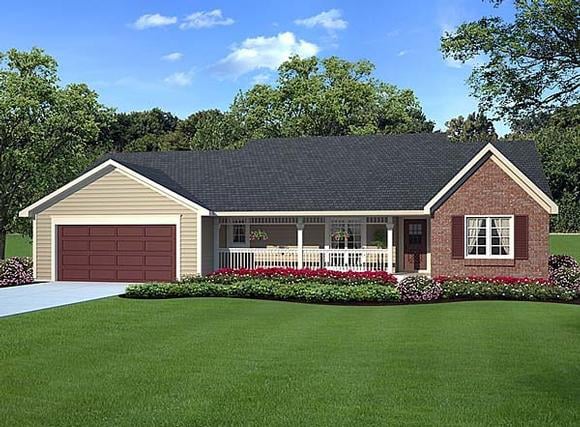 Country, One-Story, Ranch, Traditional House Plan 20083 with 3 Beds, 2 Baths, 2 Car Garage Elevation