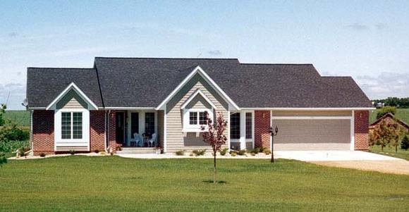 One-Story, Ranch, Traditional House Plan 20099 with 3 Beds, 3 Baths, 2 Car Garage Elevation