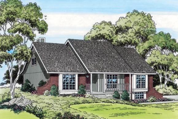 Bungalow, Country, One-Story, Traditional House Plan 20125 with 3 Beds, 3 Baths, 2 Car Garage Elevation