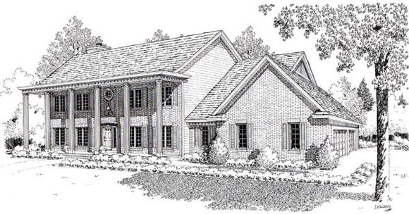 Colonial, Southern House Plan 20151 with 4 Beds, 5 Baths, 3 Car Garage Elevation