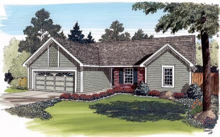 One-Story Ranch Traditional Elevation of Plan 20154