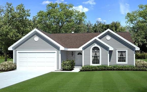 Ranch, Traditional House Plan 20164 with 3 Beds, 2 Baths, 2 Car Garage Elevation