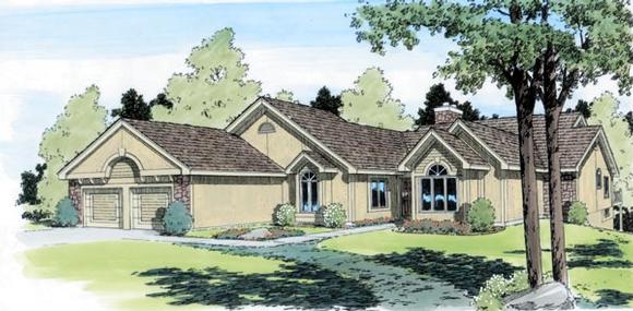 One-Story, Traditional House Plan 20166 with 4 Beds, 4 Baths, 2 Car Garage Elevation