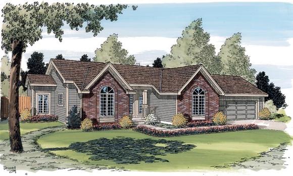 One-Story, Ranch, Traditional House Plan 20180 with 3 Beds, 2 Baths, 2 Car Garage Elevation